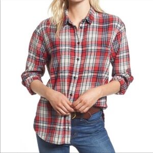 Madewell Red Plaid Classic Ex-Boyfriend Shirt